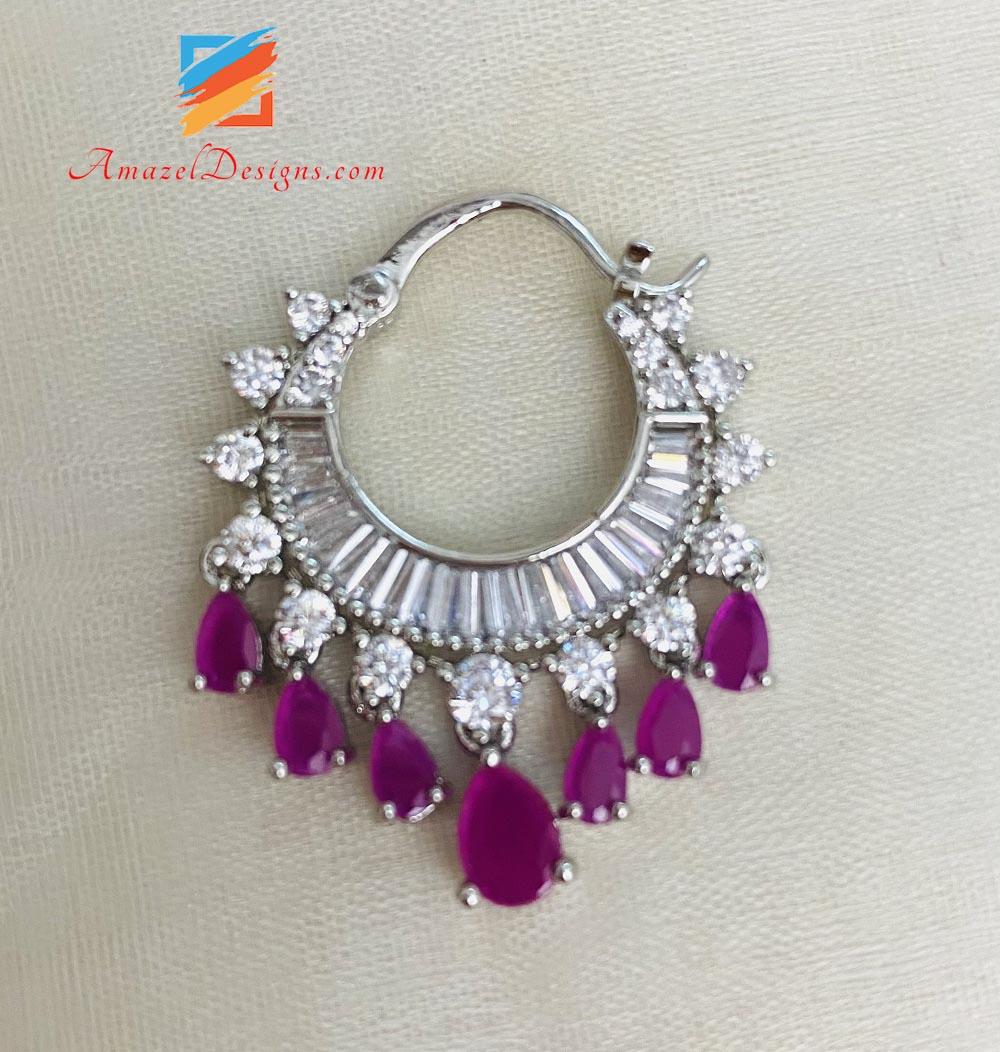 American Diamond AD Magenta (Hot Pink) Valiyan