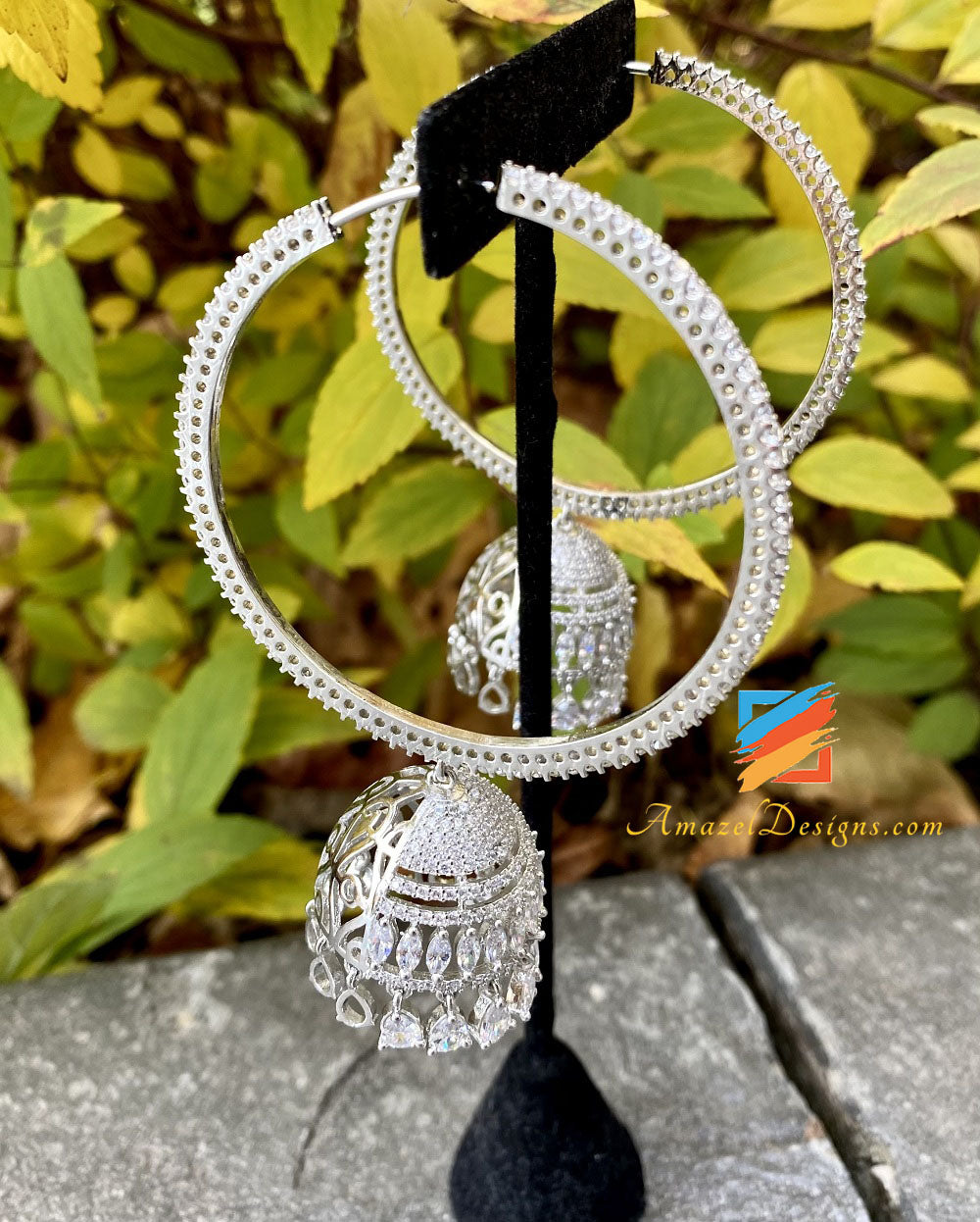 American Diamond (AD) Silber Leichter, übergroßer Valiyaan