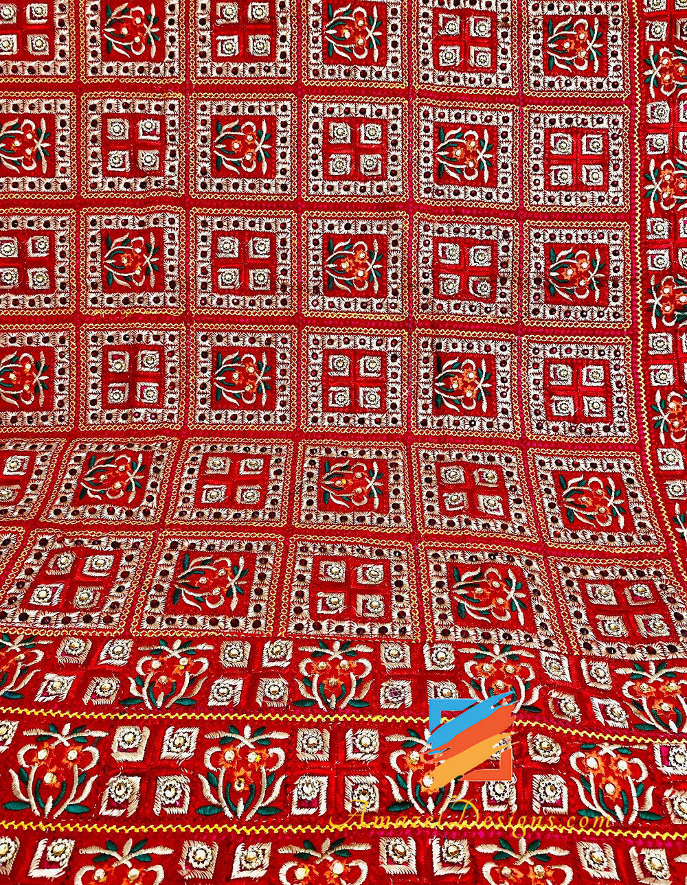 Überall Kundan-Arbeit Phulkari