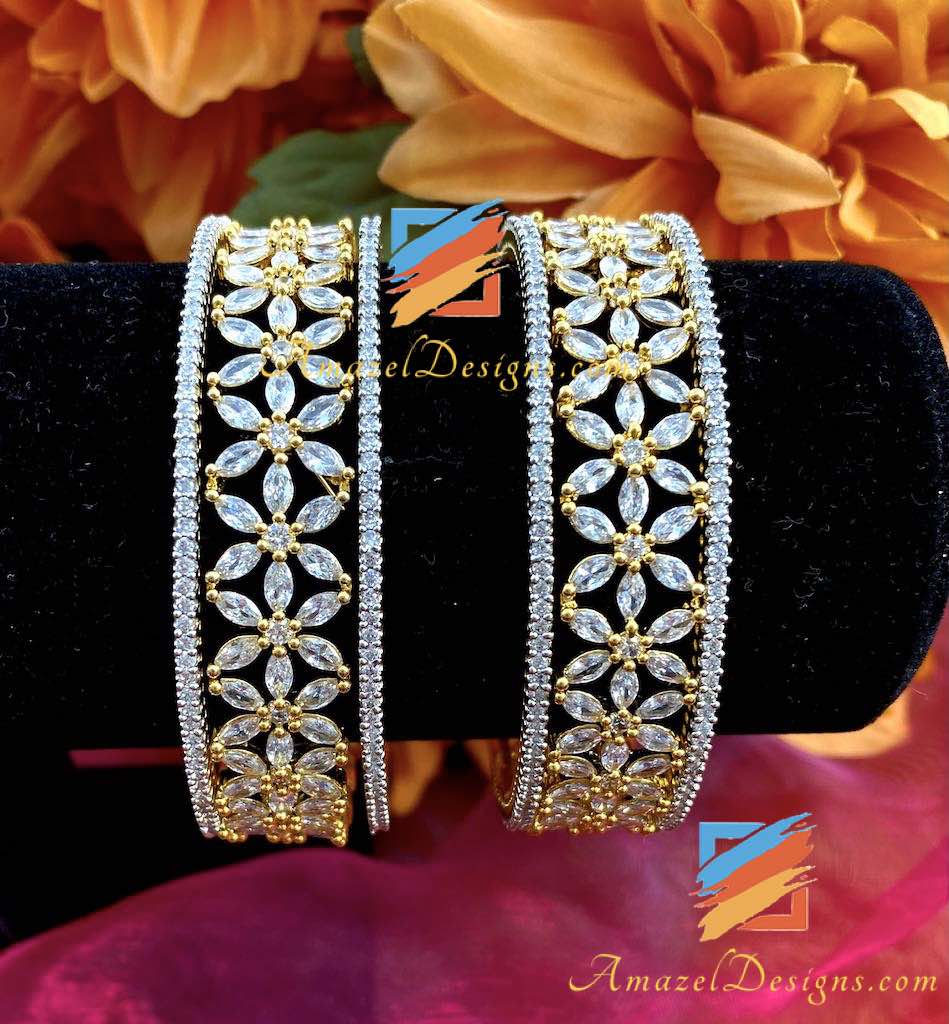 American Diamond AD Kadas with AD Bangles
