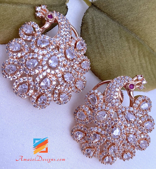 American Diamond AD Morni Rose Gold Earrings