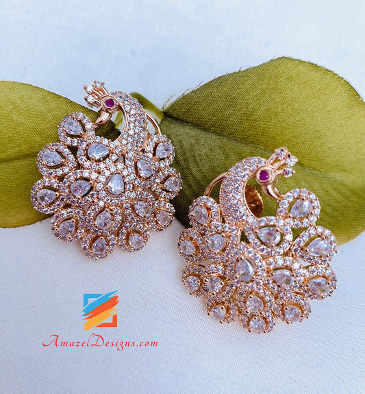American Diamond AD Morni Rose Gold Earrings
