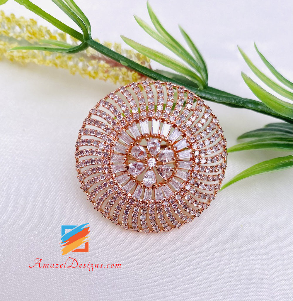 Verstellbarer Ring aus Roségold von American Diamond AD