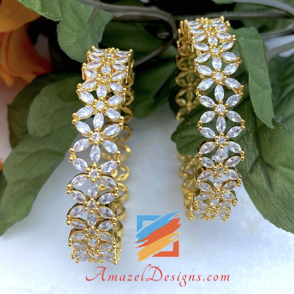 Wunderschöner American Diamond (AD) Kadas – verschiedene Farben