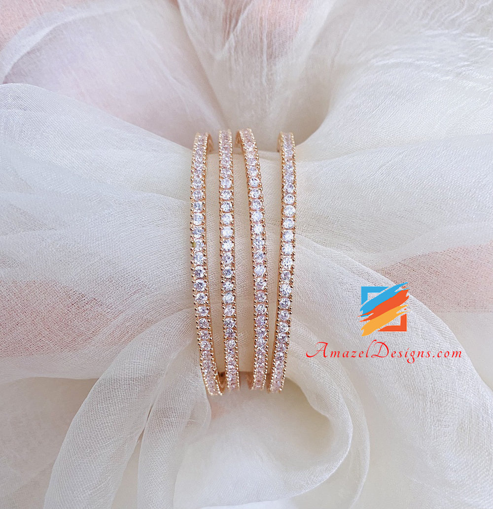 American Diamond (AD) Rose Gold Bangles