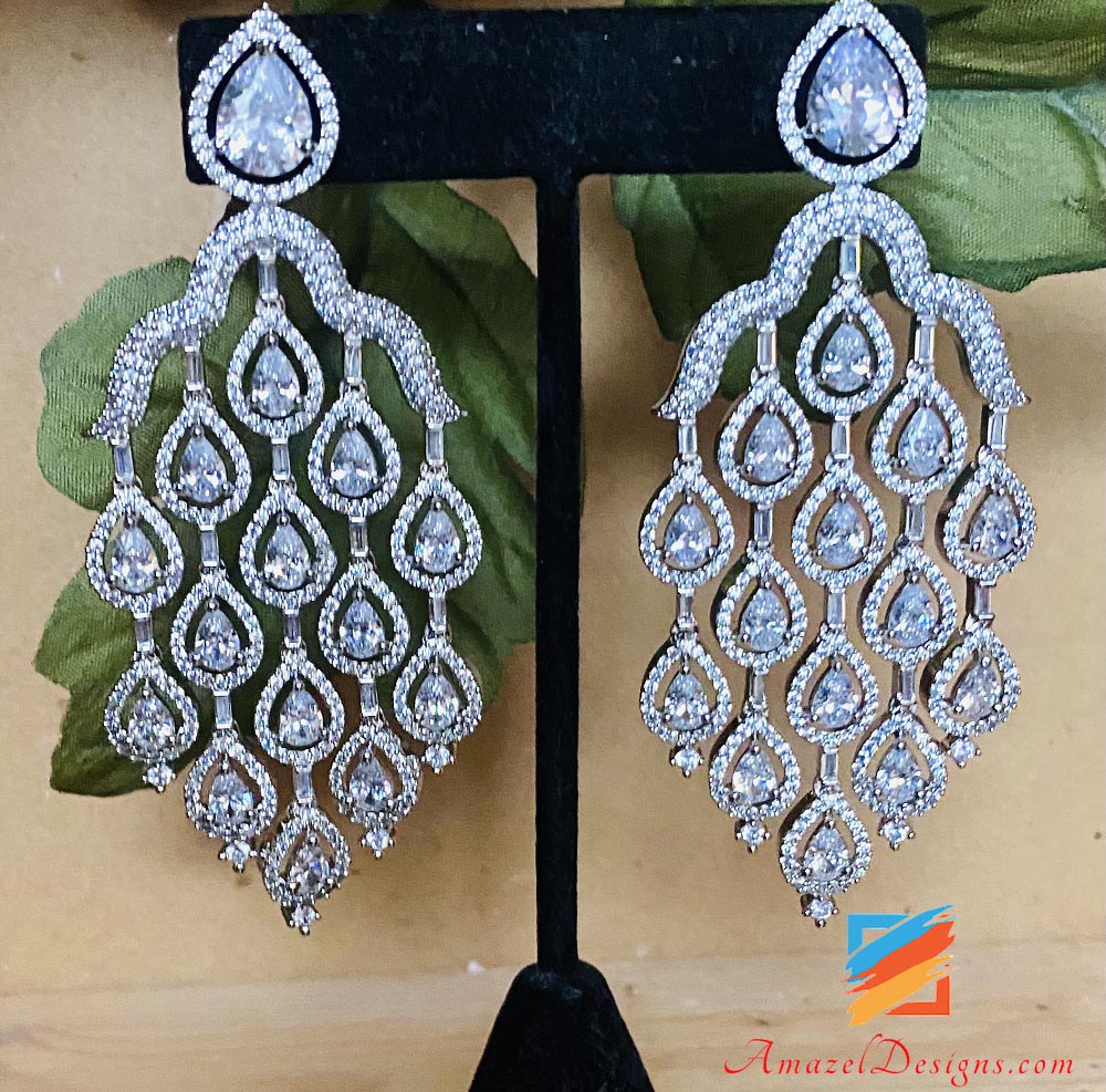 American Diamond (AD) Silver Earrings