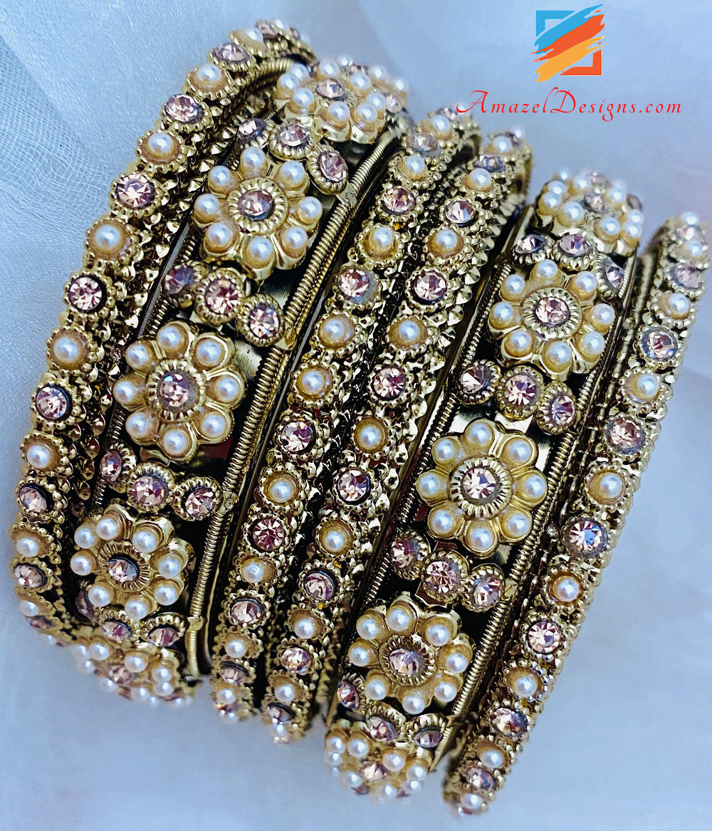 Bangle Set with Stones and Beads