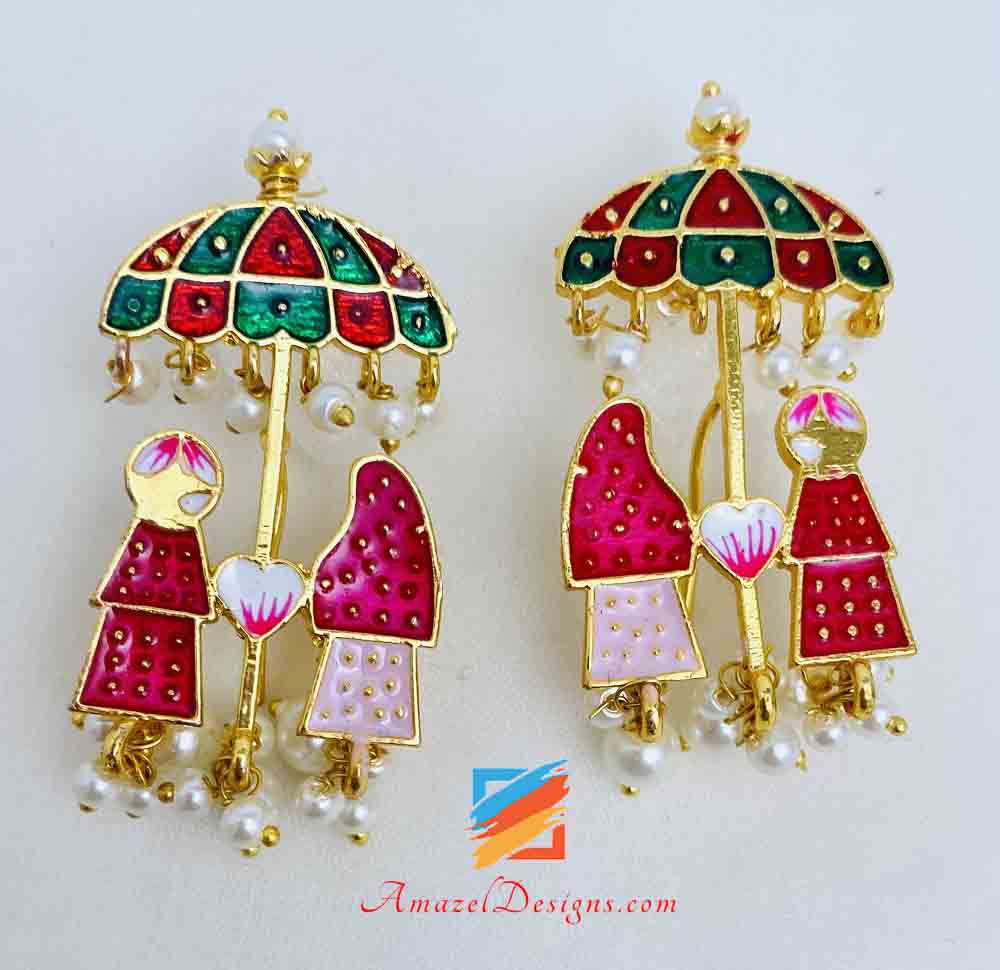 Baraat/Doli Colorful Necklace Earrings OR Payal OR Combo Options