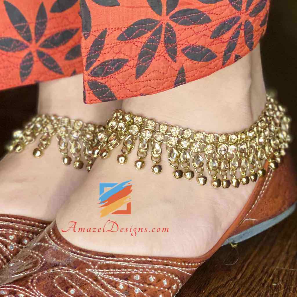 Champagner-Doppelsteine Ghungroo (Glocken) Payal