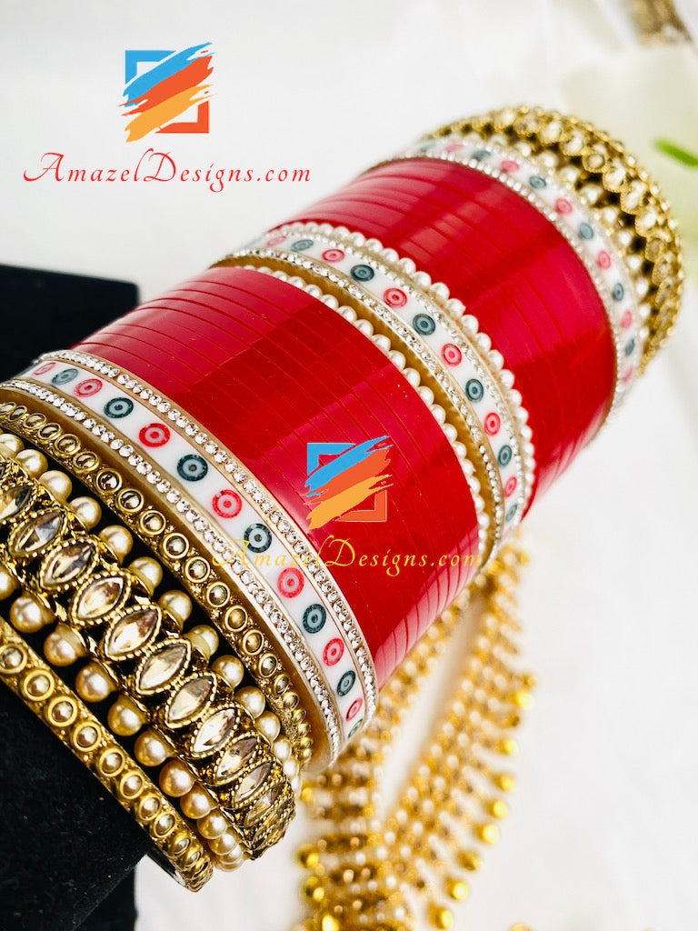 Bindi Moti Polki Pearl Kada Chooda