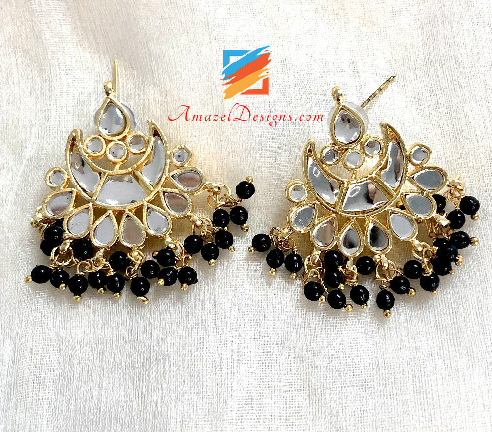 Multiple Colours - Pearls Sheesha Tikka And Studs Set