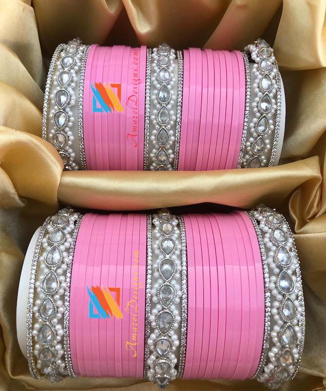 Hochwertige Braut-Chura – American Diamond AD und Polki