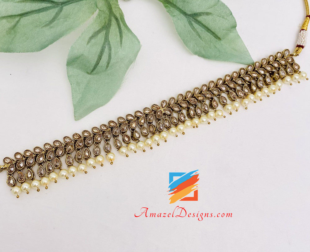 Collana Girocollo Polki Champagne