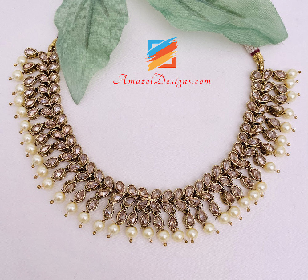 Collana Girocollo Polki Champagne