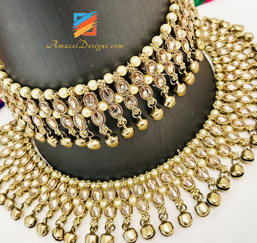 Champagner Polki Ghungroo Payal