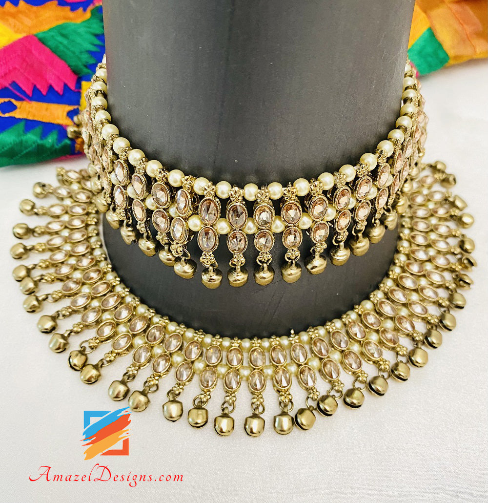 Champagner Polki Ghungroo Payal