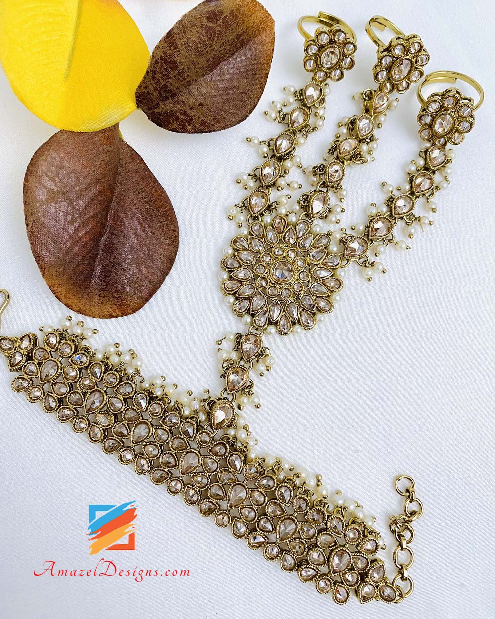 Champagne Polki Pearly Adjustable Hand Piece