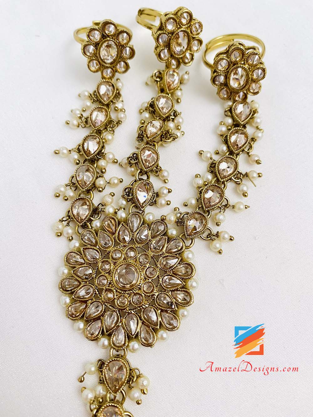 Champagne Polki Pearly Adjustable Hand Piece