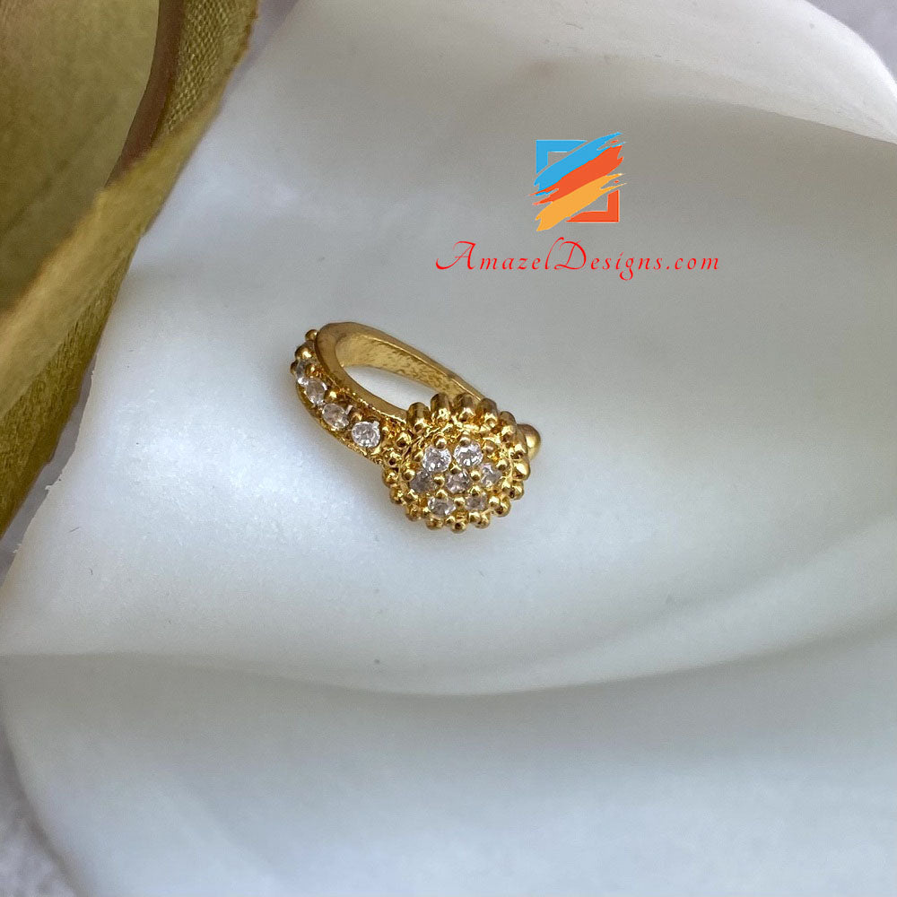 Clip su anello al naso dorato