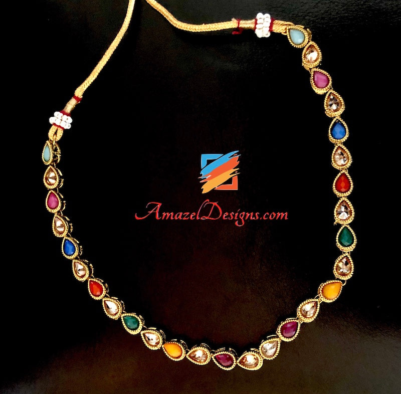 Collana/girocollo a una linea girocollo multi polki