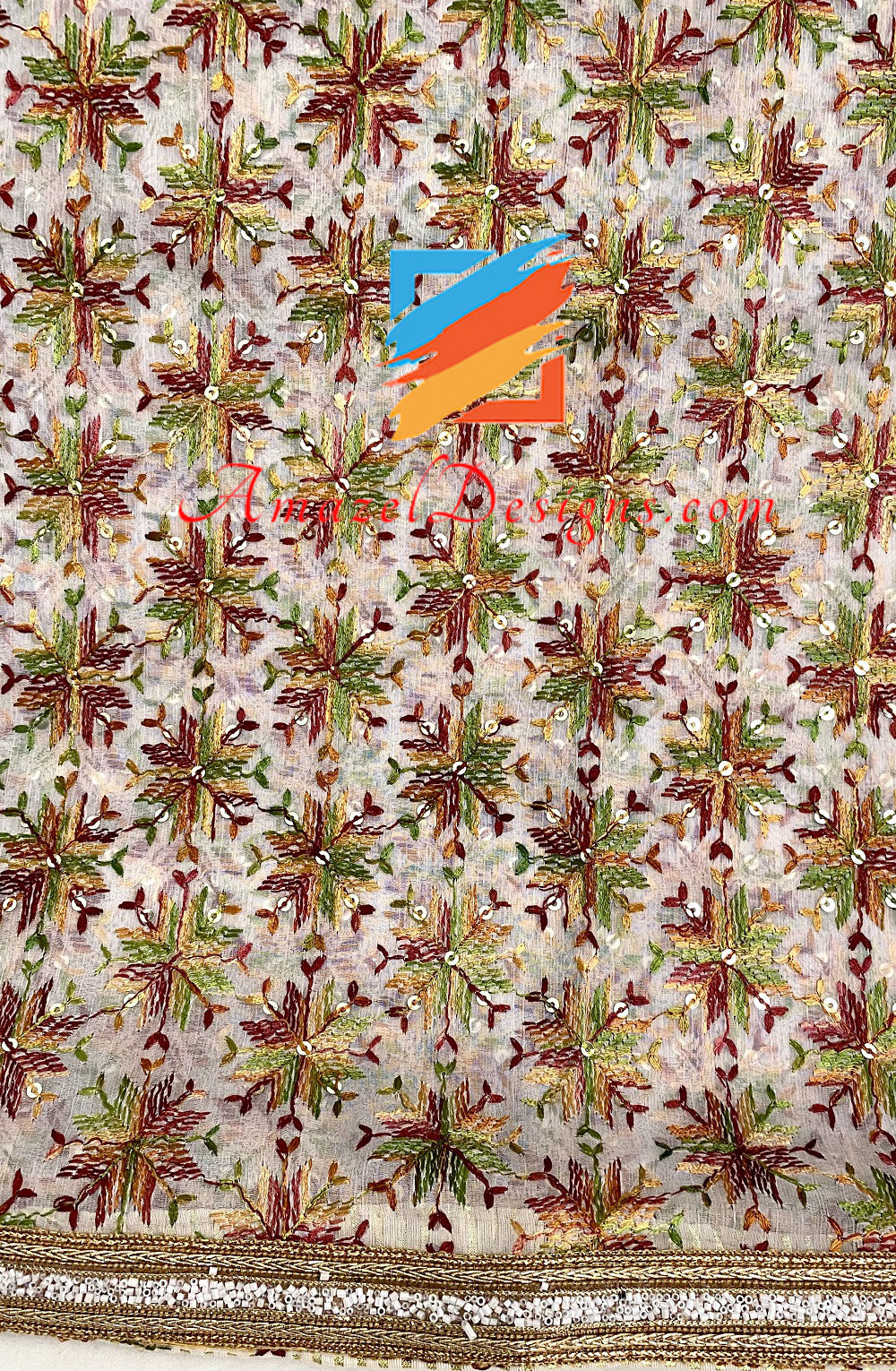 Crema Fulkari All Over Sippi Sitara Work