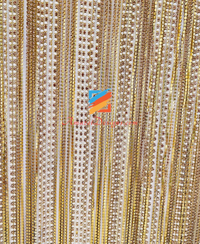 Dabka Kundan und Kristallstein Golden Sehra