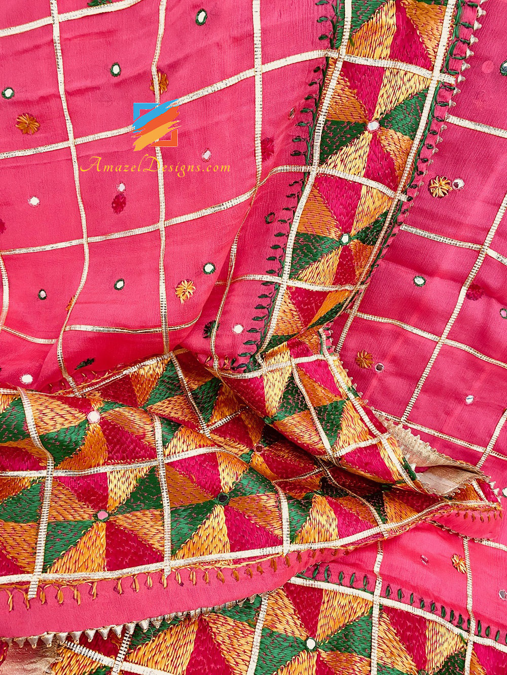 Dark Gaajari Mirror e Ari Work Phulkari