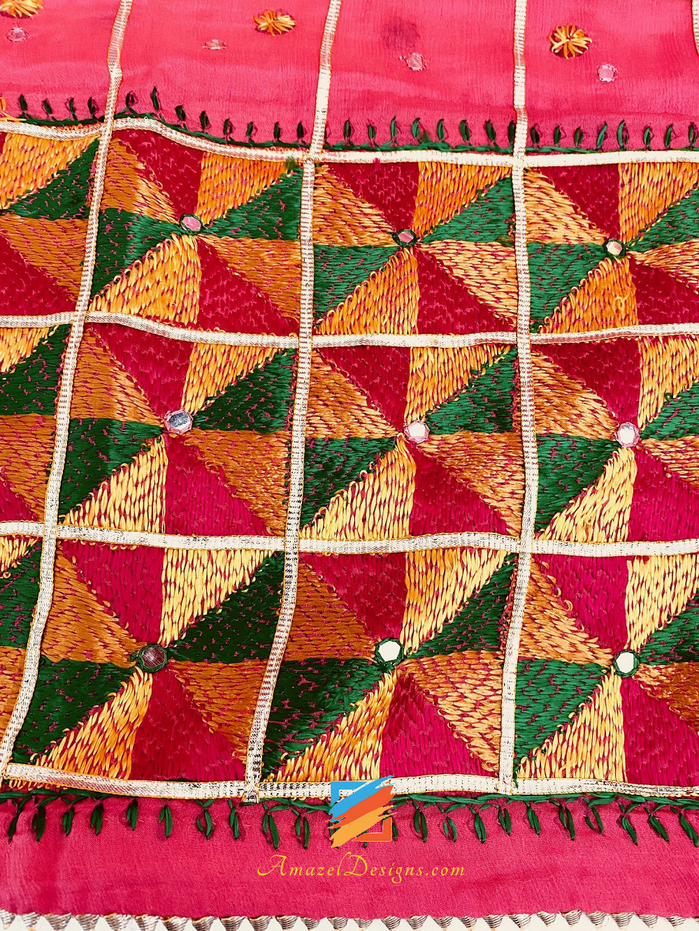 Dark Gaajari Mirror e Ari Work Phulkari