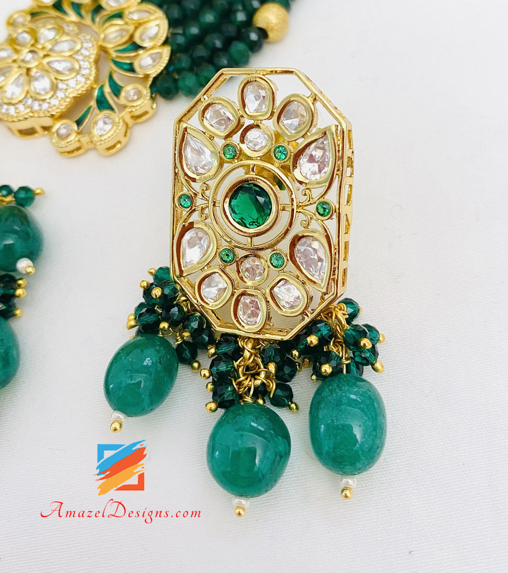 Set di borchie per collana girocollo verde smeraldo Set di alta qualità