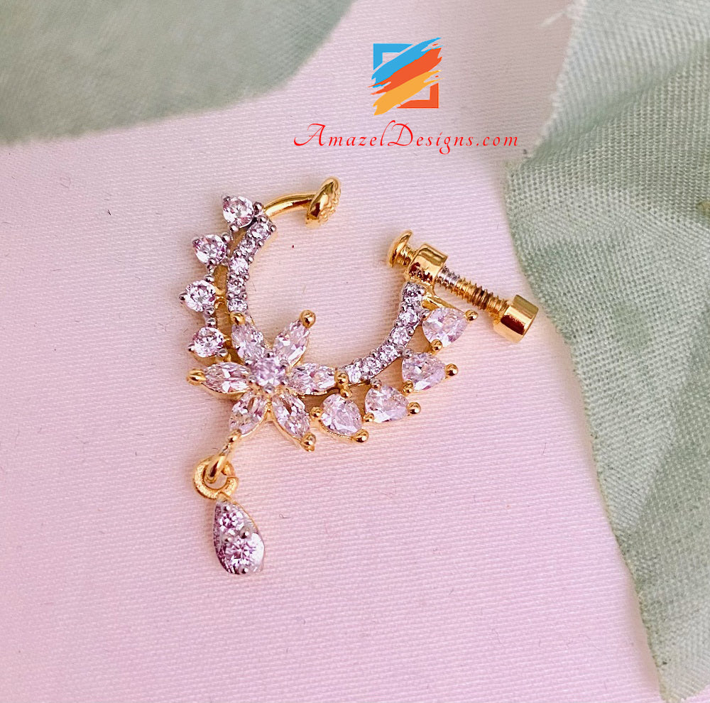 Goldener amerikanischer Diamant-Nasenring ohne Piercing