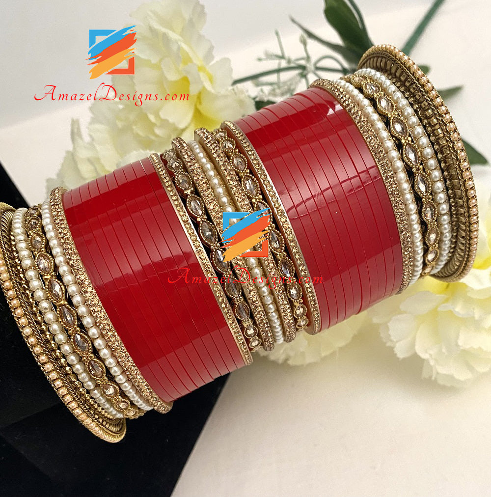 Golden Churri Beads Bangles Churra