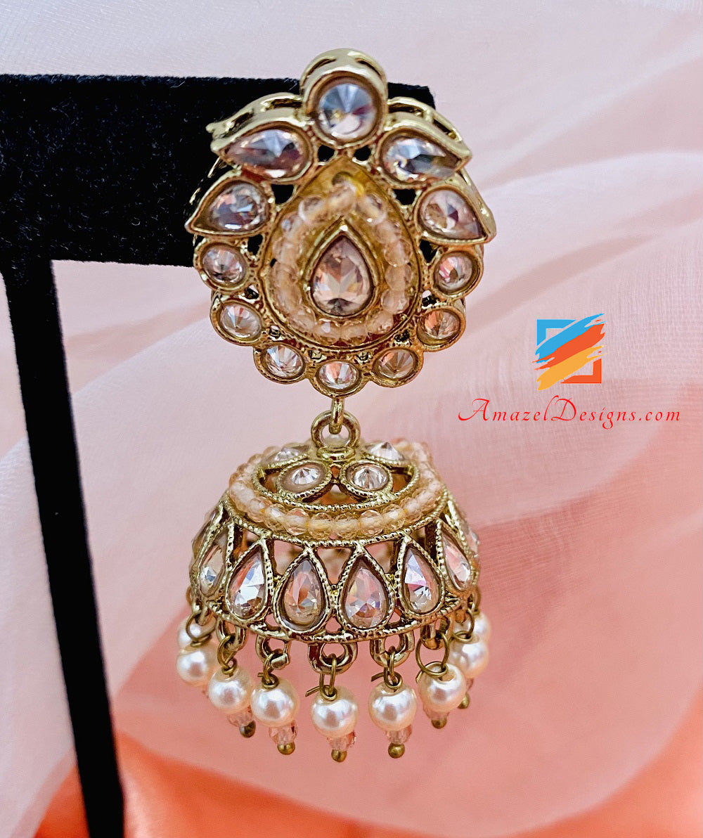 Golden Polki Small Jhumki