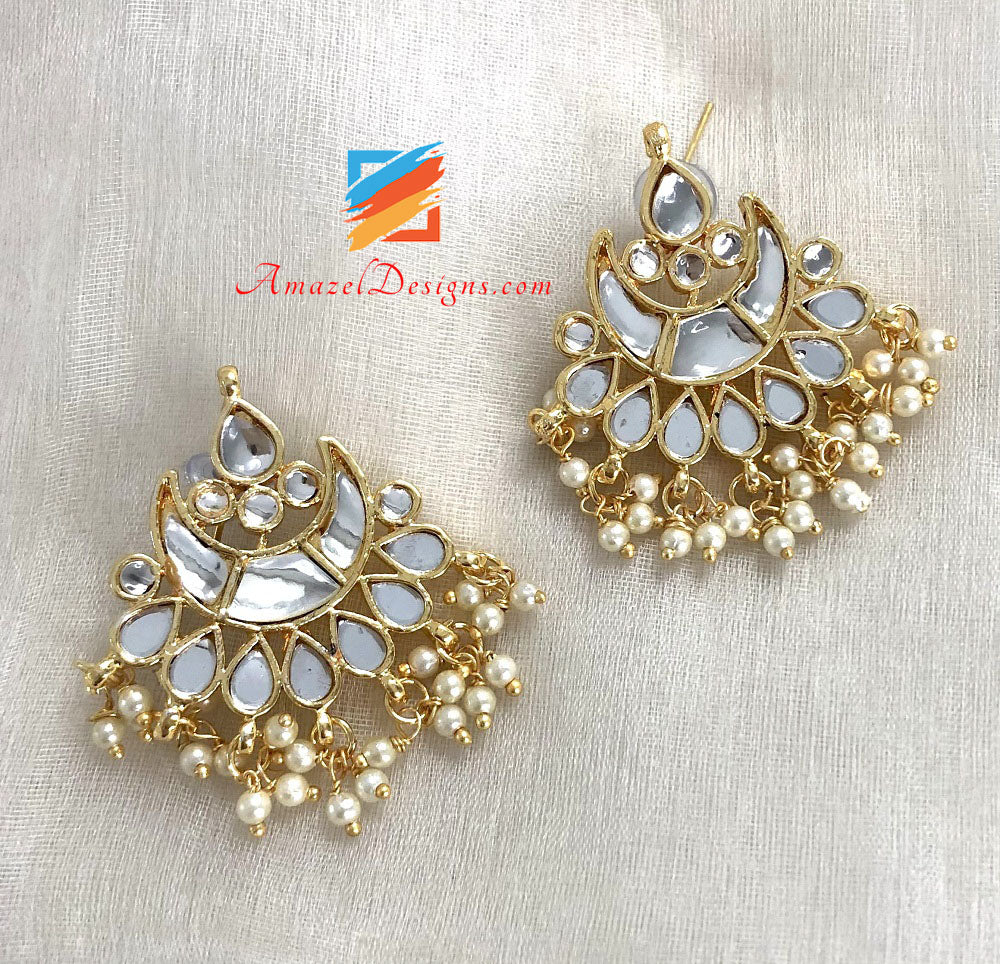 Multiple Colours - Pearls Sheesha Tikka And Studs Set