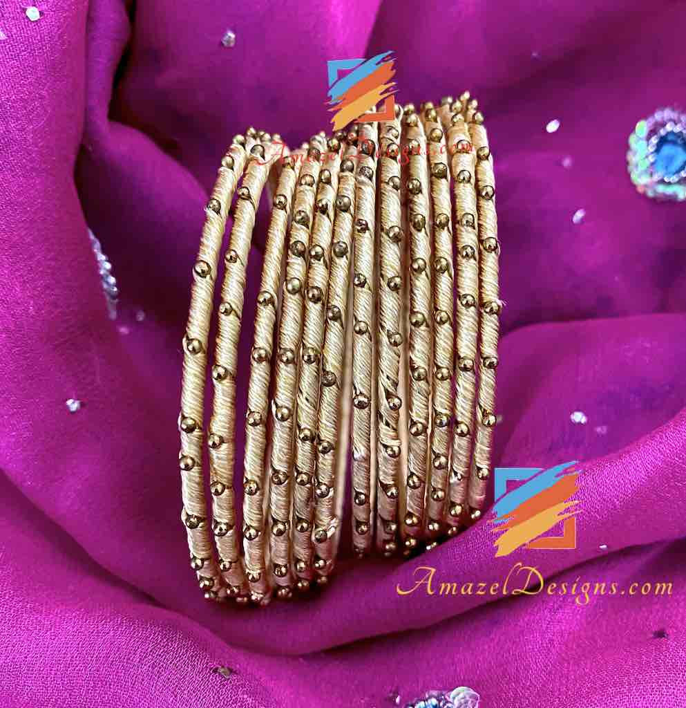 Silk Thread Bangles - Multiple Colours
