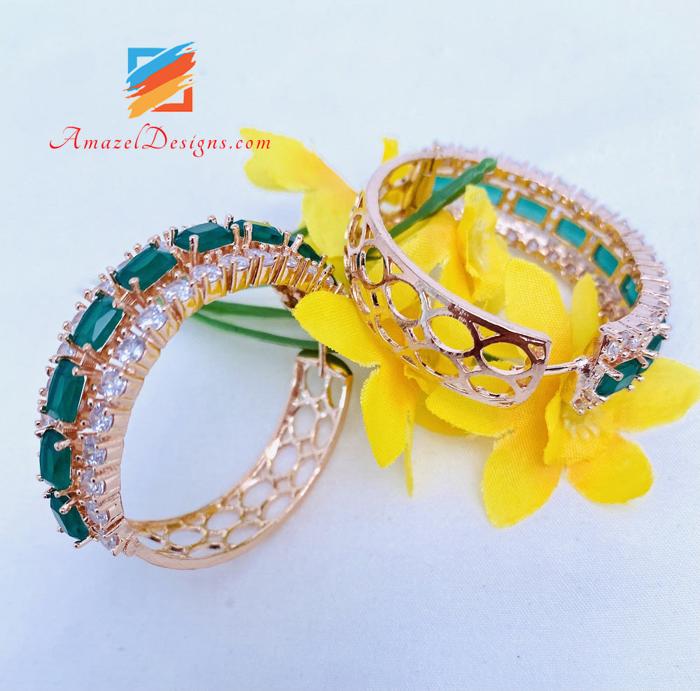Green Emerald American Diamond AD Valiya
