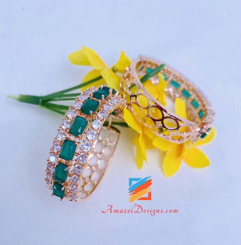 Green Emerald American Diamond AD Valiya