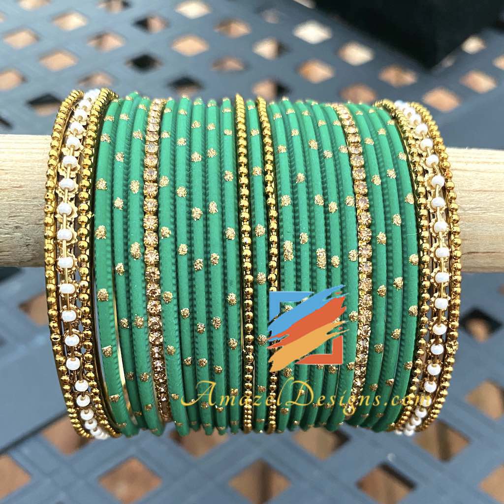 Green on sale bangles design