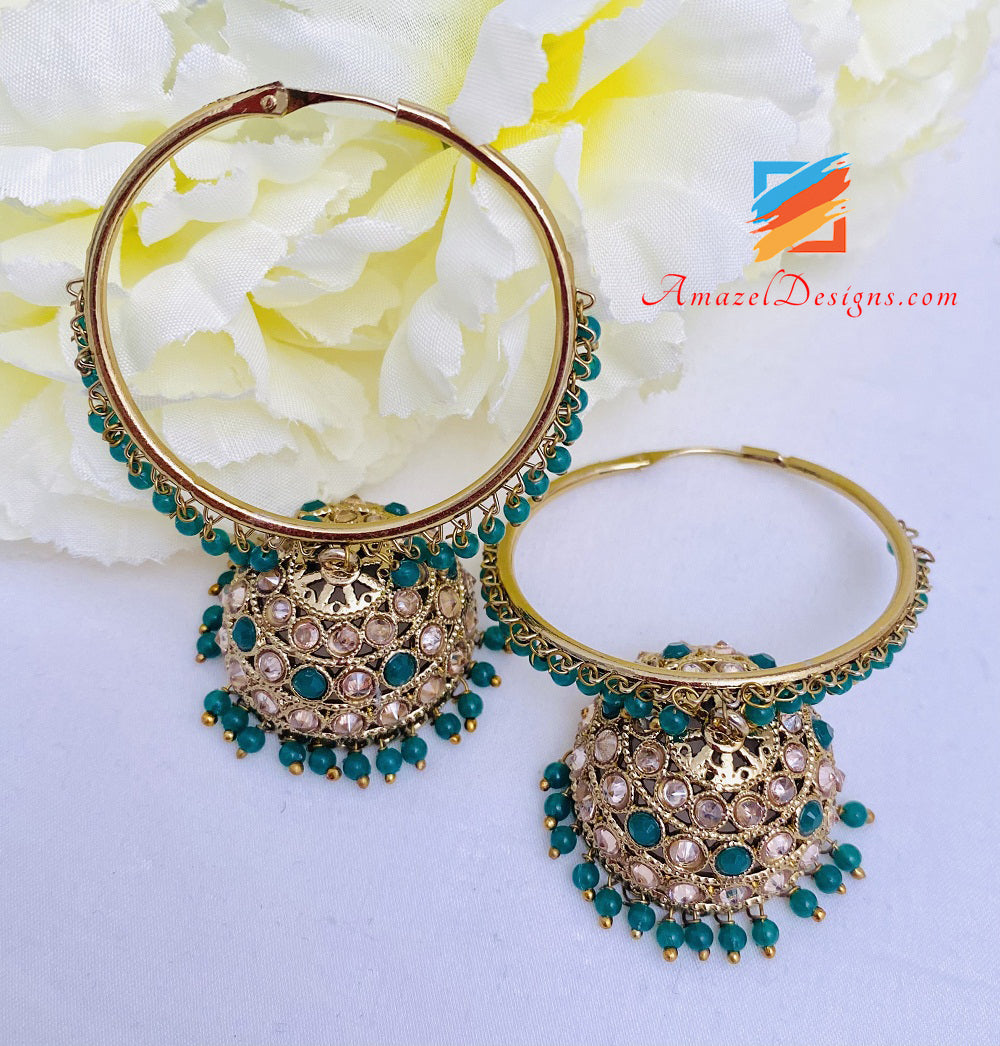 Verde Polki Jhumki Waliyaan