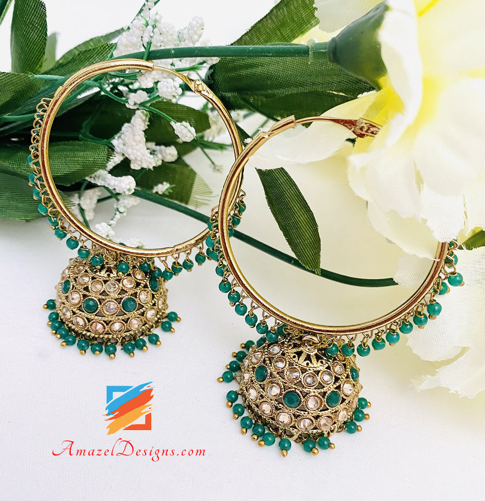 Verde Polki Jhumki Waliyaan