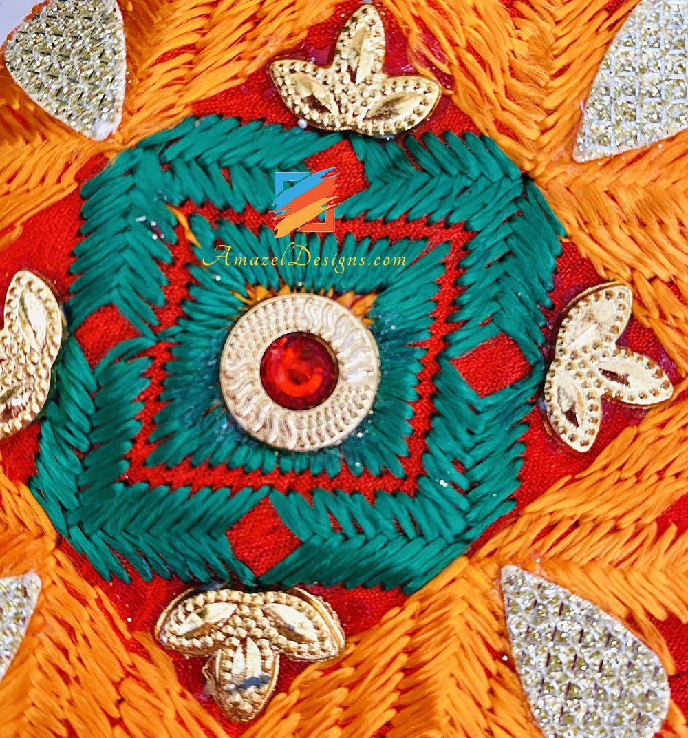 High Quality Fulkari Crystal And Kundan Work All Over