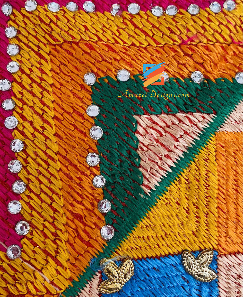 High Quality Fulkari Crystal And Kundan Work All Over