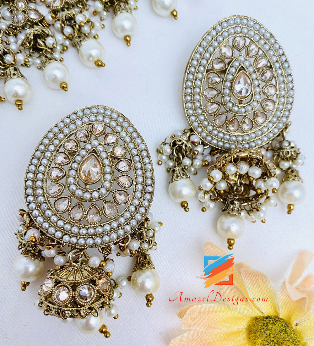 High Quality Polki Choker Necklace Earrings Tikka Set