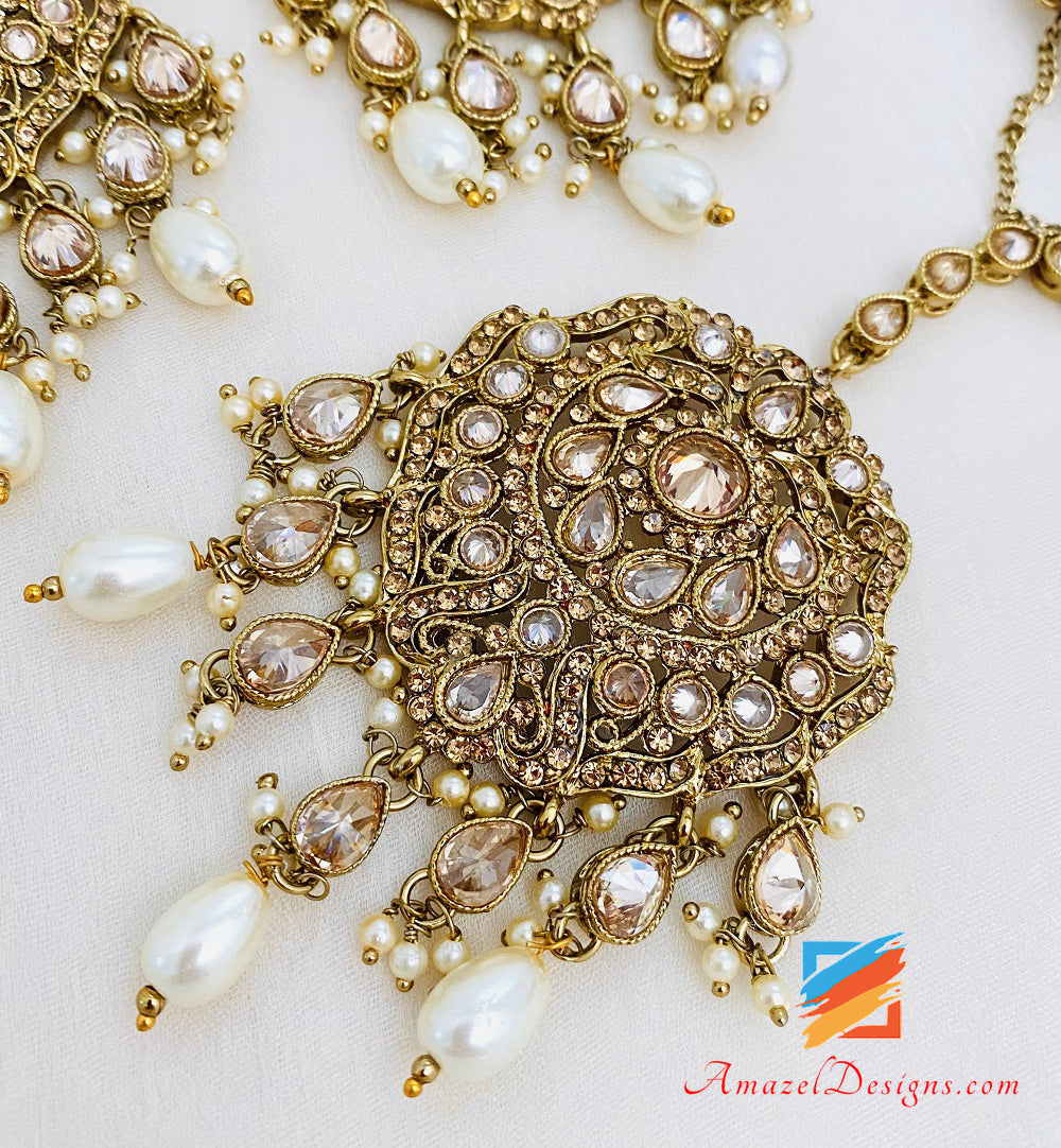 High Quality Polki Oversized Earring Tikka Set
