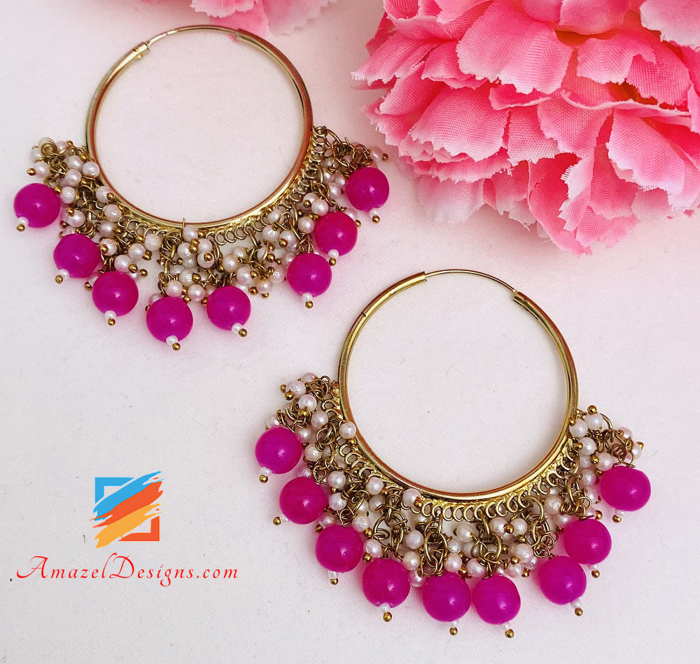 Hot Pink Magenta Beads Valiya