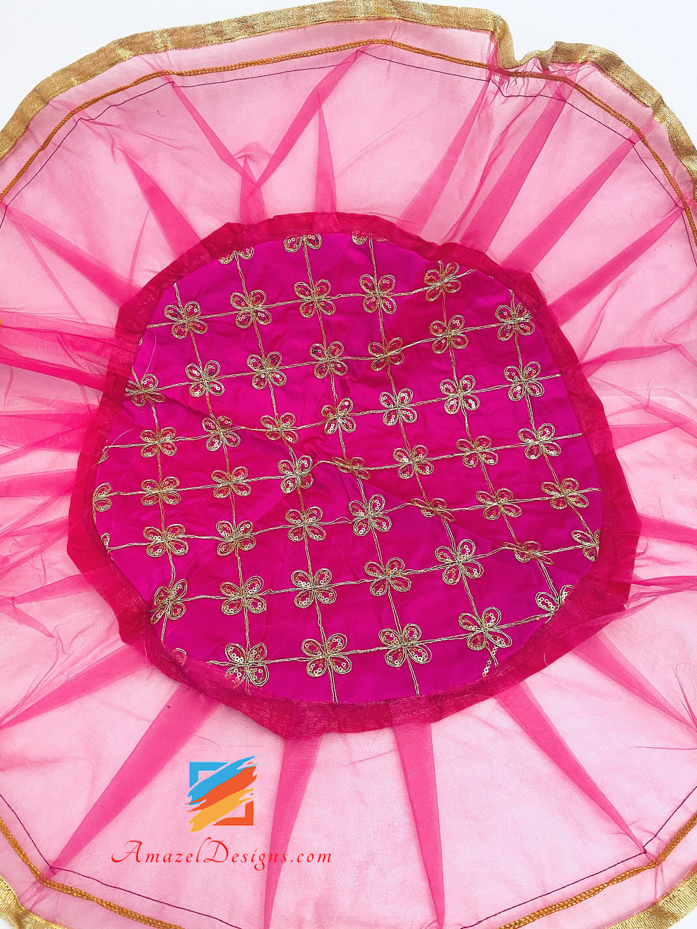 Hot Pink Magenta Tilla Sitara Shagan Rumal