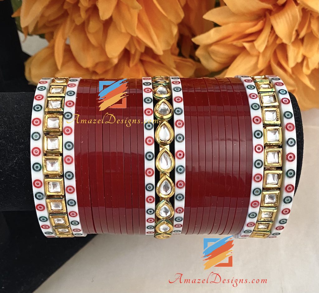 Kundan Choora Traditionelle Bindi-Armreifen