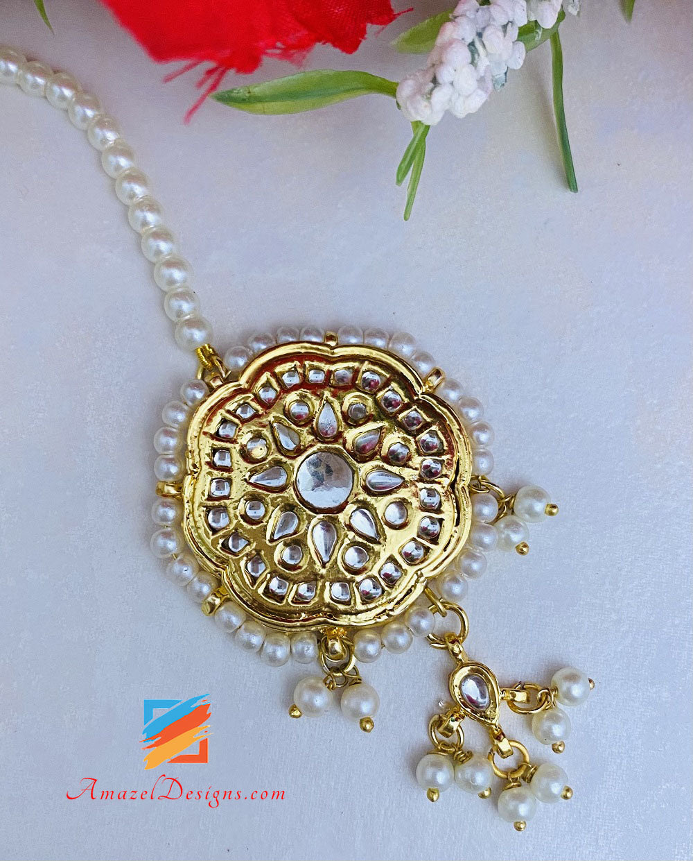 Set Kundan Golden Jhumki Tikka