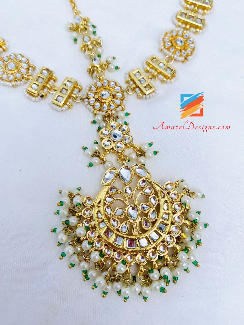Kundan Golden Sheeshphool(Head Band) Tikka
