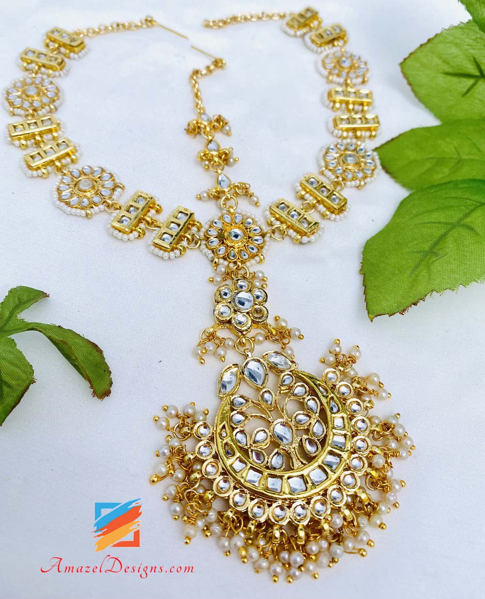 Kundan Golden Sheeshphool (Head Band) Tikka
