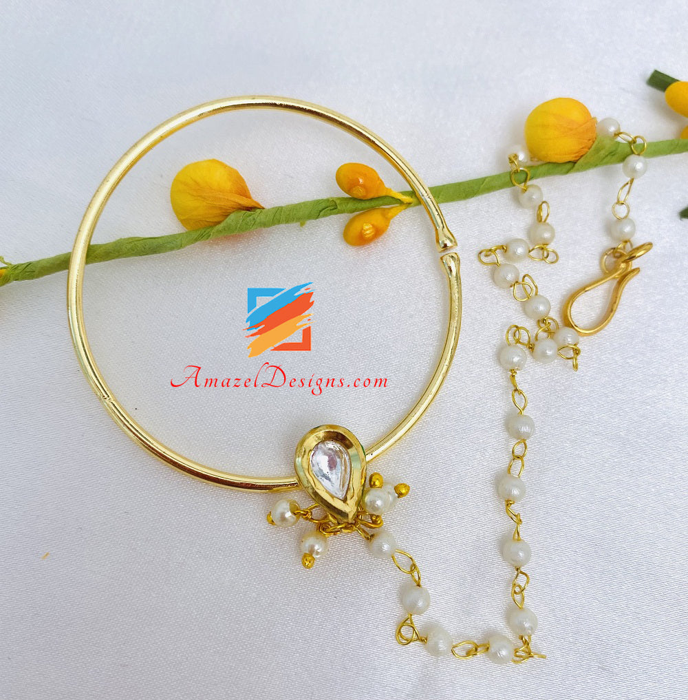 Kundan dorato medio non forato Nath